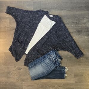 Universal Thread blue and white knit cardigan